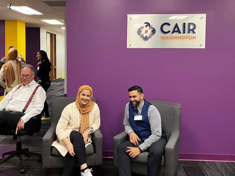 People gathering at CAIR Washington office