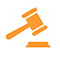 Icon of a gavel and block
